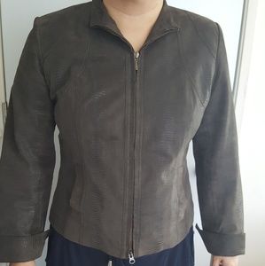 Alfani Women Leather Reptile Print Jacket